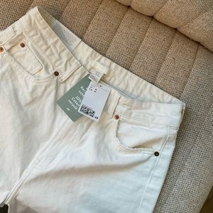 H&M white wide leg jeans